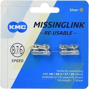 【KMC(ケイエムシー) CL573R-N シルバー 6〜8速用ミッシングリンク 2個セット】