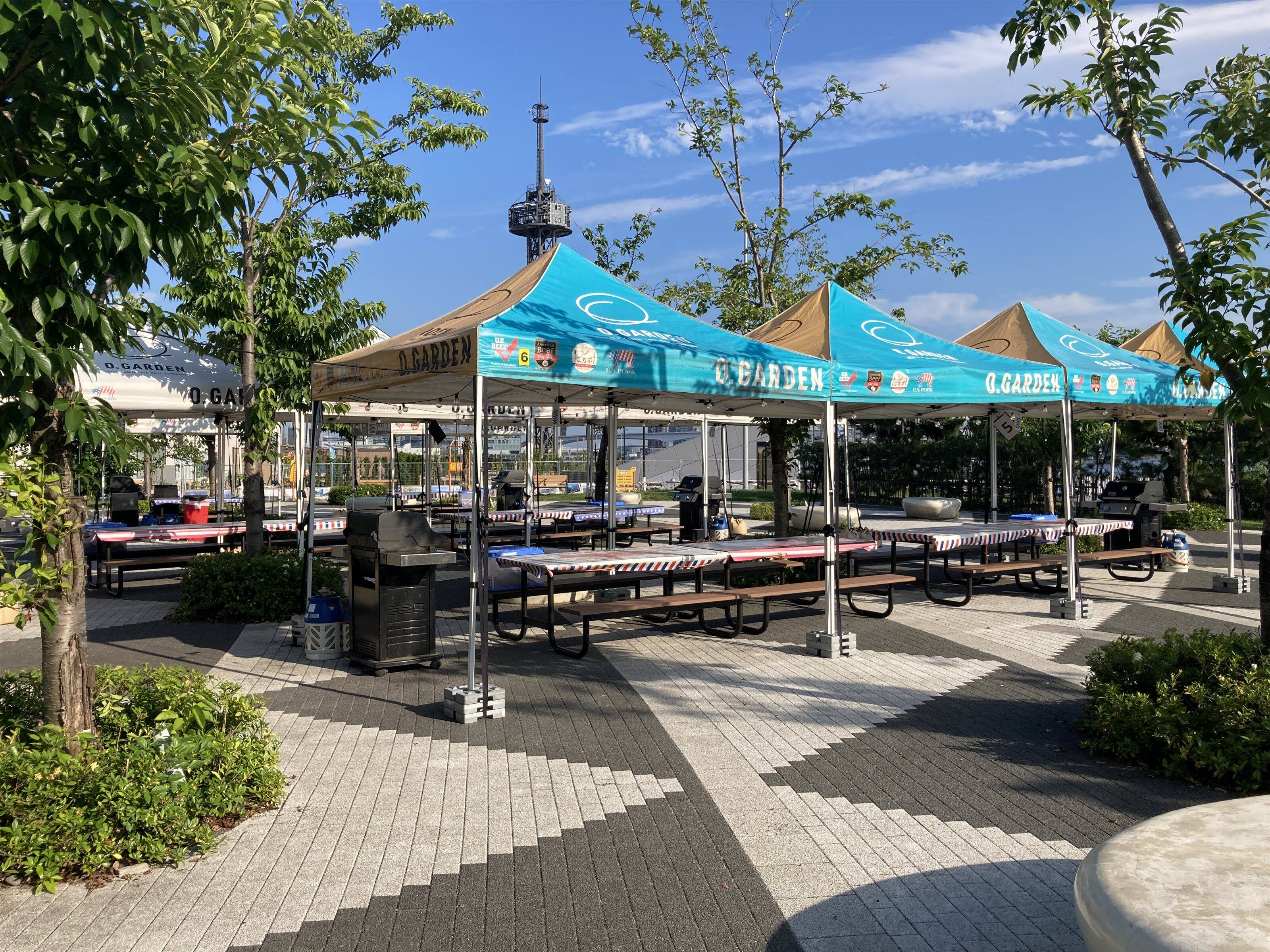 晴海ふ頭公園内のBBQ場